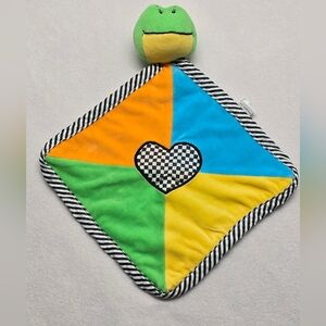 Ganz Fadoozles Frog Lovey Security Blanket Baby Plush Patchwork